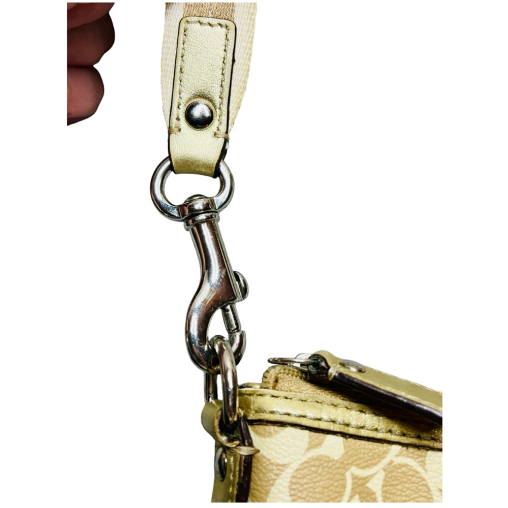Coach Chelsea Heritage Stripe Khaki Gold Crossbody - Picture 5 of 11